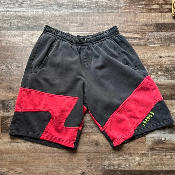 Men's Black and Red Jordan Athletic Shorts - Picture 1 of 6
